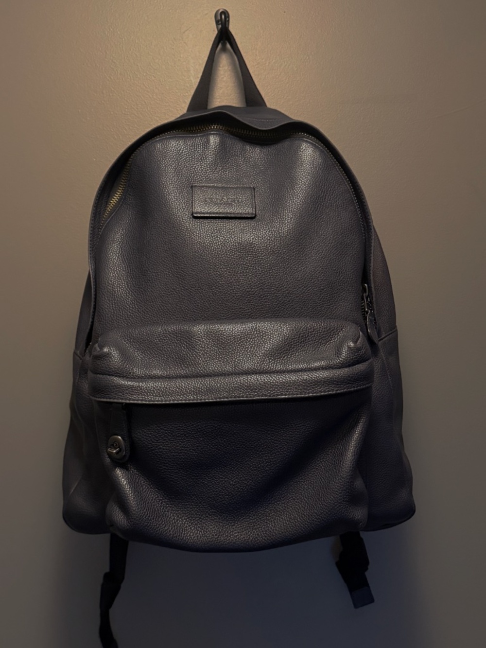 Coach Campus Backpack, Navy Leather, Gently used